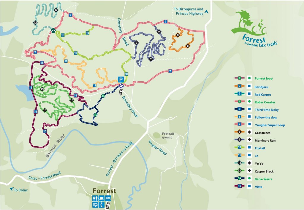 Yaugher Trail Head Map, Forrest