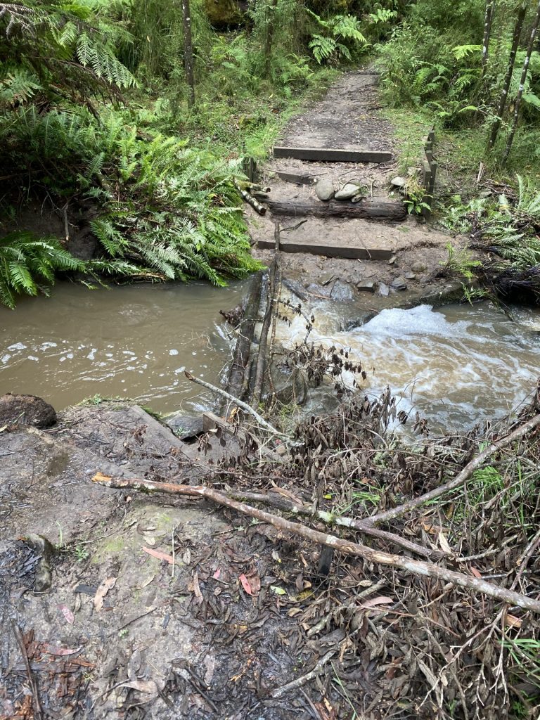 Henderson Falls path can be subject to flooding after heavy rain